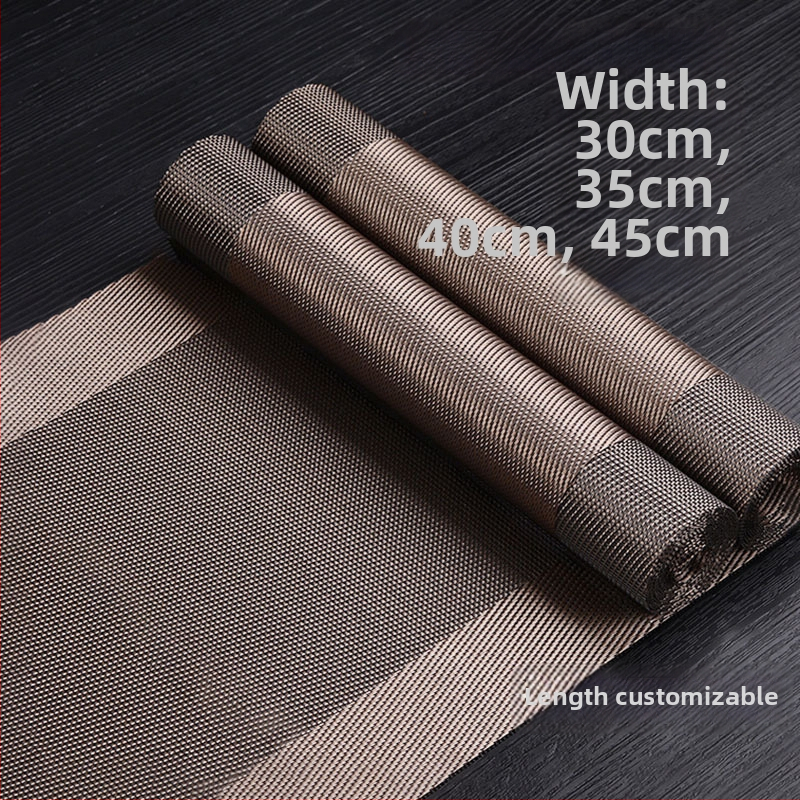 Stolni runner za čajnu ceremoniju, Zen inspiriran, Novi kineski stil, prugasti uzorak, PVC površina, smjesa poliestera 70%/30%