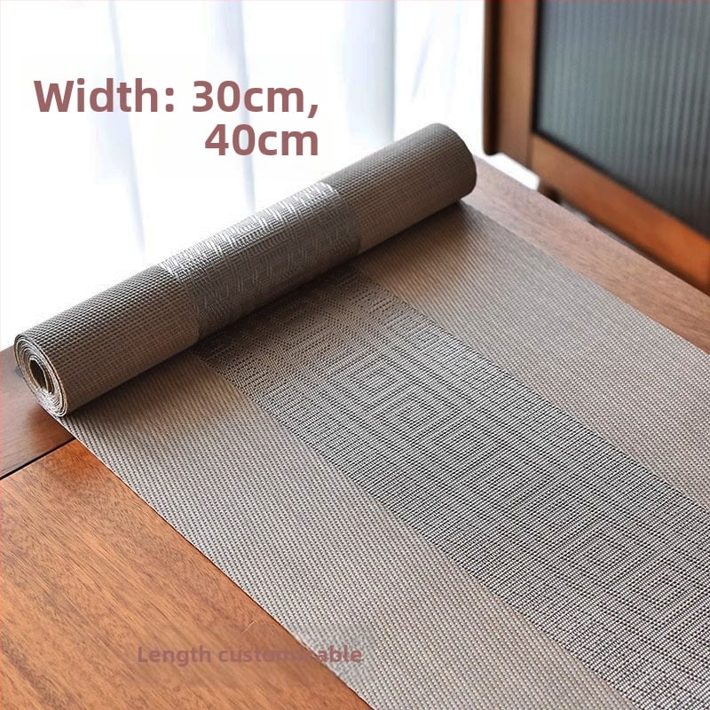 Stolni runner za čajnu ceremoniju, Zen inspiriran, Novi kineski stil, prugasti uzorak, PVC površina, smjesa poliestera 70%/30%