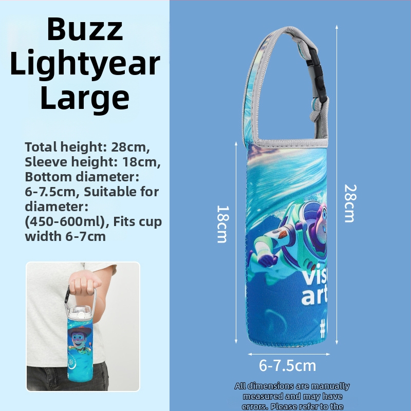 Bērnu krustveida termosa vāciņš ar universālo siksnu, ūdens pudeles aizsargājošā soma, kritiena drošība (Zīmols: Friendly; Materiāls: Audums; Stils: Radošums; Kvalitāte: Kvalificēts produkts)