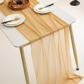 Steag de masă din chiffon cu paiete, 95% poliester, Warship Bird (Material: fibră chimică; Componenta principală: poliester; Conținut: 95%)