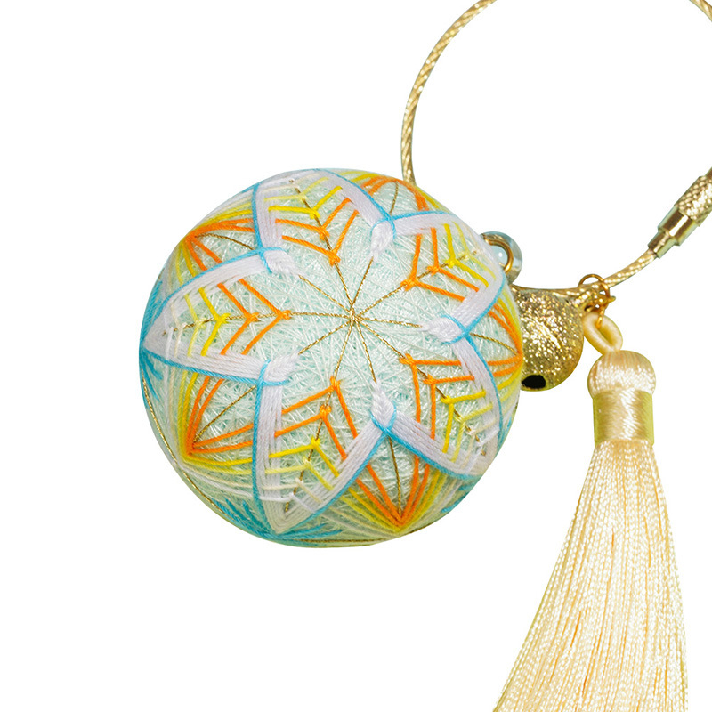 DIY set Temari kugle za šivanje — privjesak za ključeve i vrećica s talismanom za mir, poklon dečku