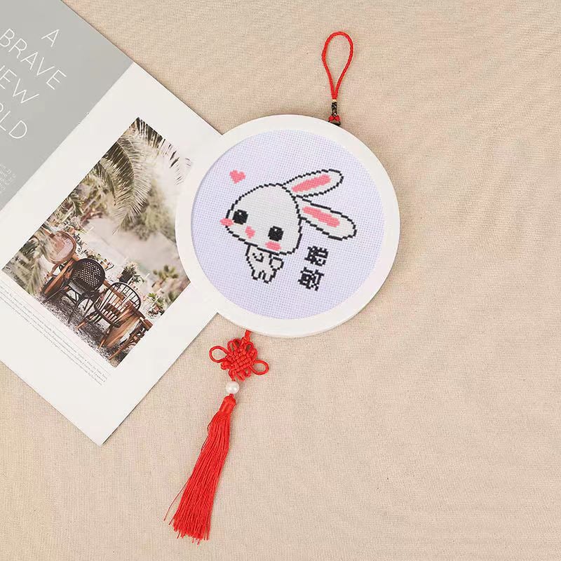 Krusta šūšanas komplekts - Karikatūras motīvs uz lina auduma, 11CT, mūsdienīgs minimālisma dizains