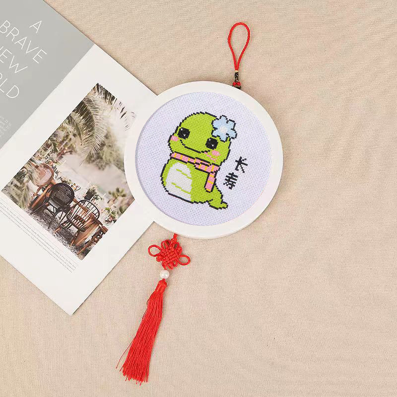 Krusta šūšanas komplekts - Karikatūras motīvs uz lina auduma, 11CT, mūsdienīgs minimālisma dizains