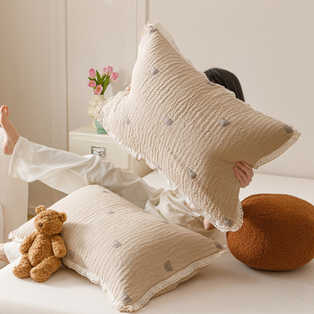 Povlaka za jastuke od 100% pamuka s jacquard uzorkom, stil Korejska princeza, dva komada, 48×74 cm