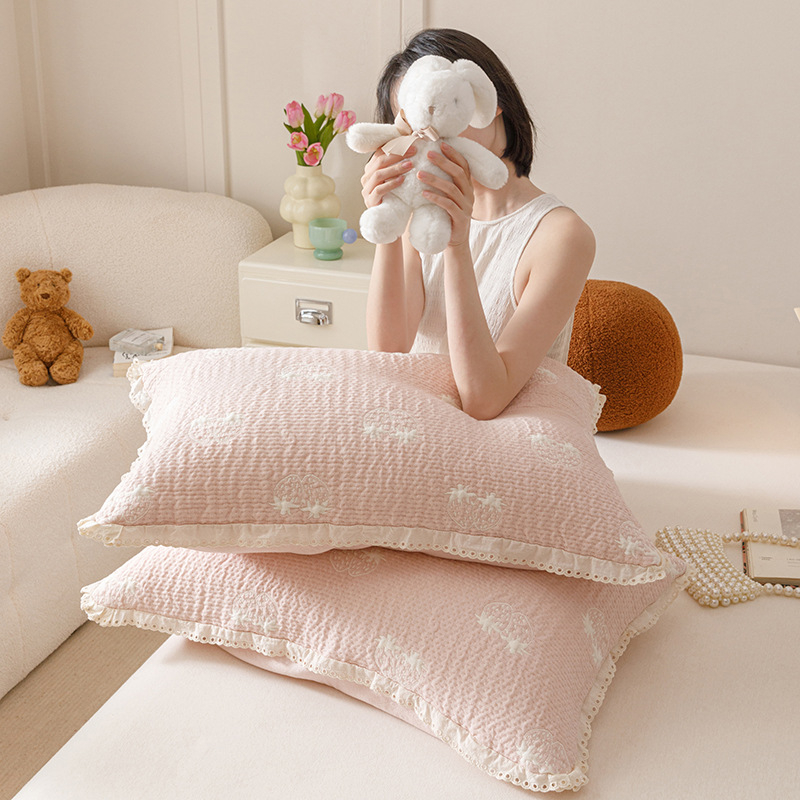 Povlaka za jastuke od 100% pamuka s jacquard uzorkom, stil Korejska princeza, dva komada, 48×74 cm
