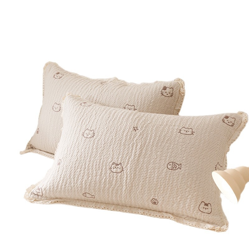 Povlaka za jastuke od 100% pamuka s jacquard uzorkom, stil Korejska princeza, dva komada, 48×74 cm