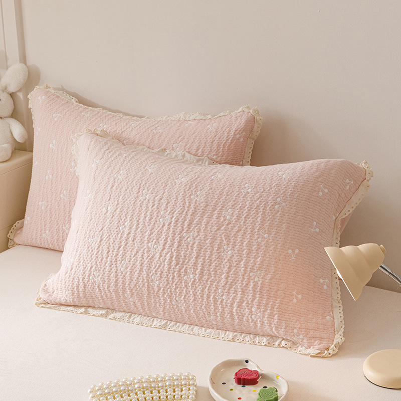 Povlaka za jastuke od 100% pamuka s jacquard uzorkom, stil Korejska princeza, dva komada, 48×74 cm