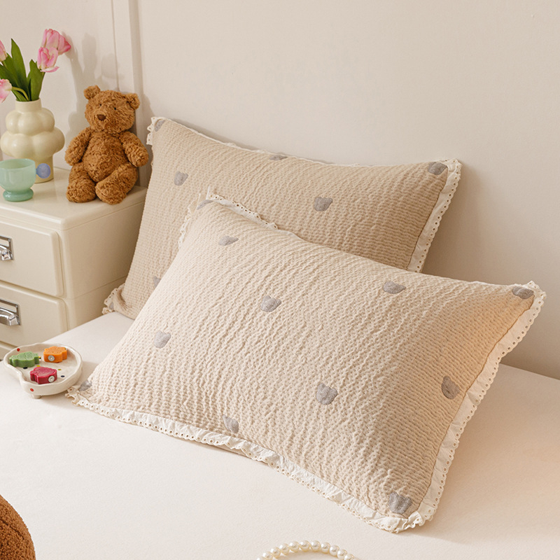 Povlaka za jastuke od 100% pamuka s jacquard uzorkom, stil Korejska princeza, dva komada, 48×74 cm