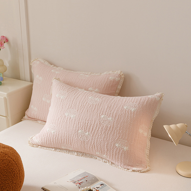 Povlaka za jastuke od 100% pamuka s jacquard uzorkom, stil Korejska princeza, dva komada, 48×74 cm