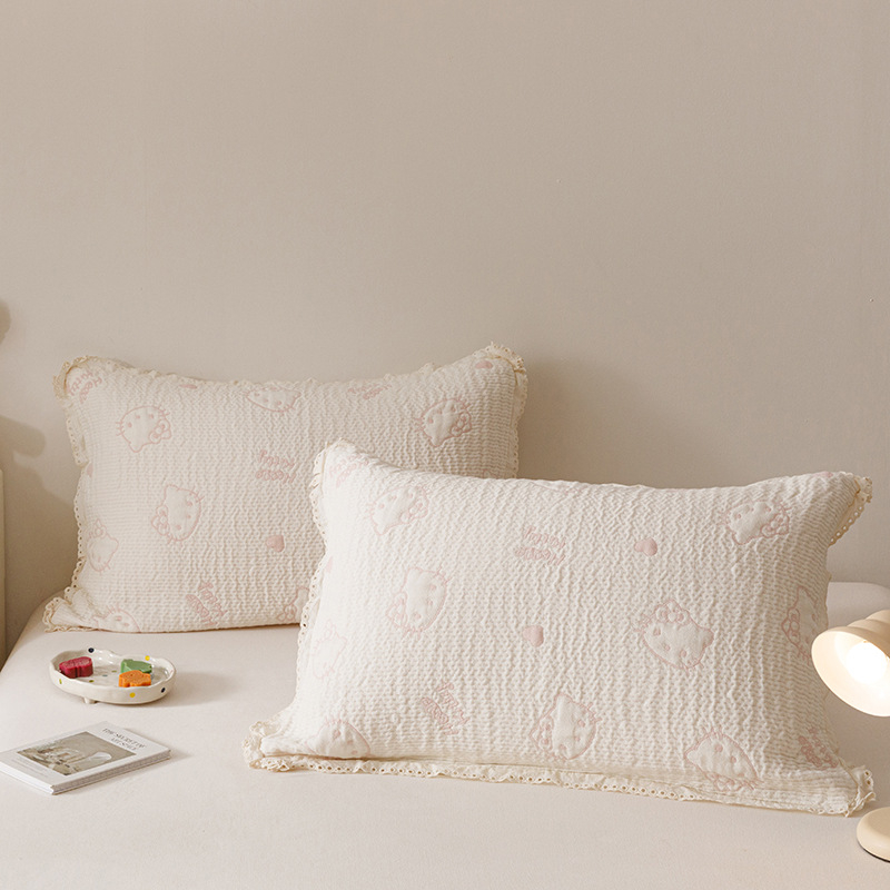 Povlaka za jastuke od 100% pamuka s jacquard uzorkom, stil Korejska princeza, dva komada, 48×74 cm