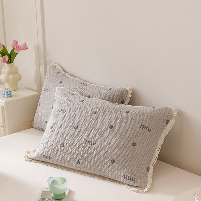 Povlaka za jastuke od 100% pamuka s jacquard uzorkom, stil Korejska princeza, dva komada, 48×74 cm