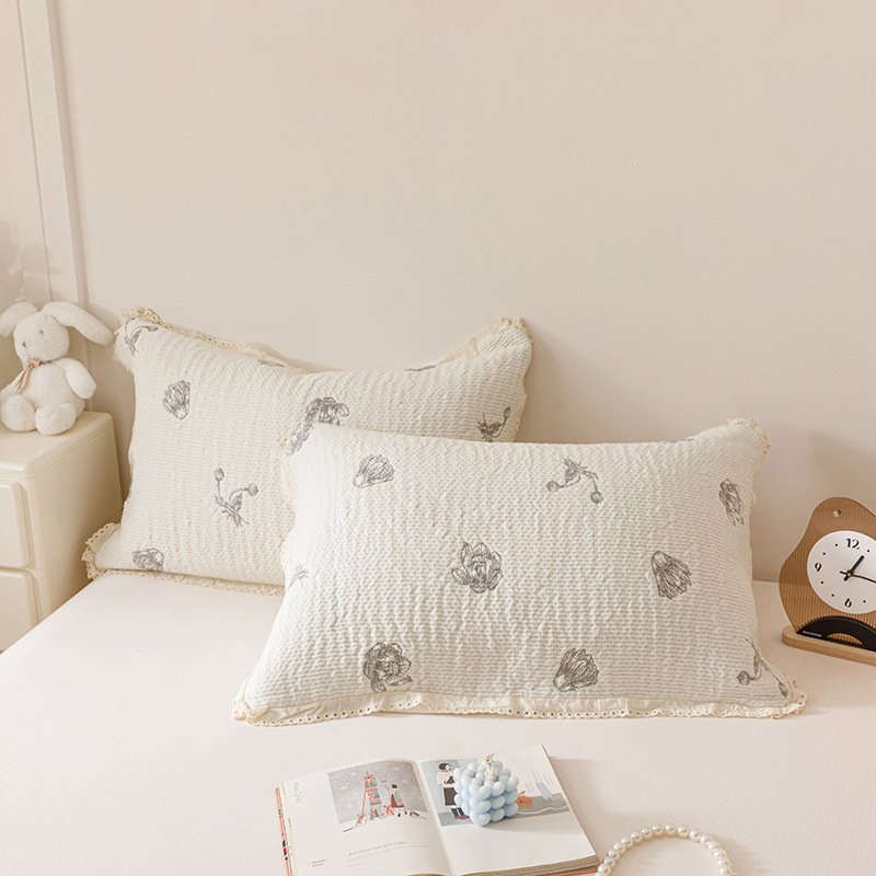 Povlaka za jastuke od 100% pamuka s jacquard uzorkom, stil Korejska princeza, dva komada, 48×74 cm