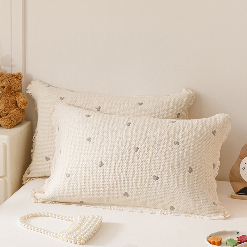 Povlaka za jastuke od 100% pamuka s jacquard uzorkom, stil Korejska princeza, dva komada, 48×74 cm