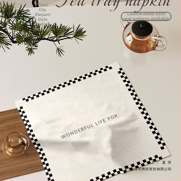 Tēju paliktņa pārsegs, kvadrātiskas formas, zīda ziedu raksts, universāls stils, dzīvojamā istaba