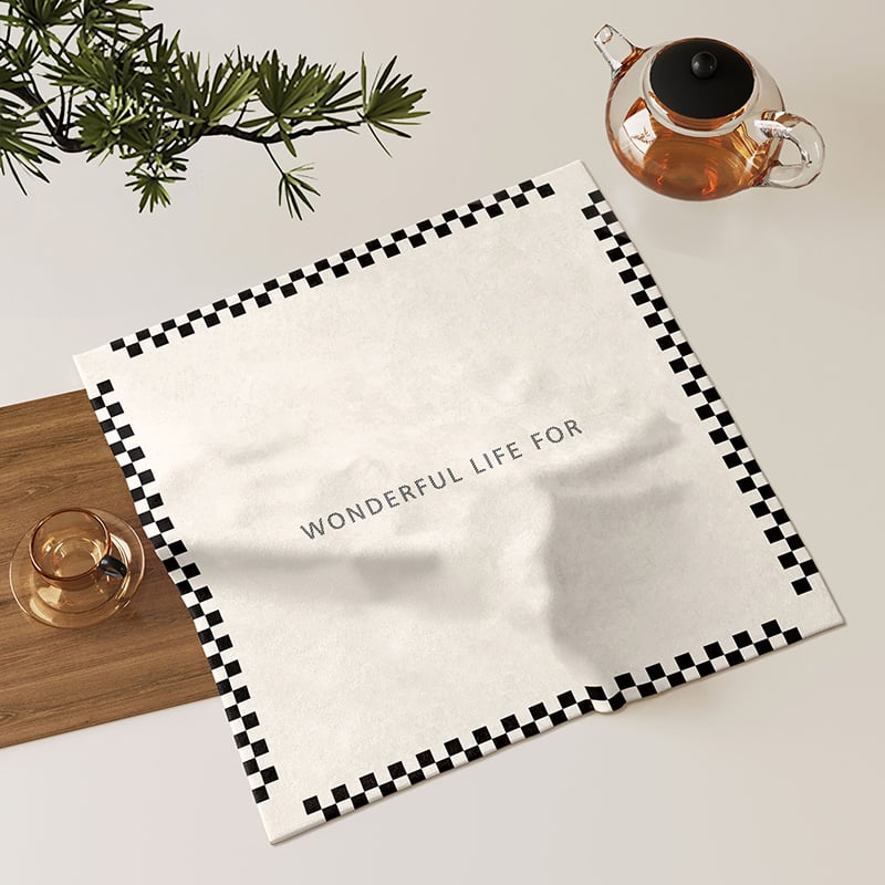 Tēju paliktņa pārsegs, kvadrātiskas formas, zīda ziedu raksts, universāls stils, dzīvojamā istaba