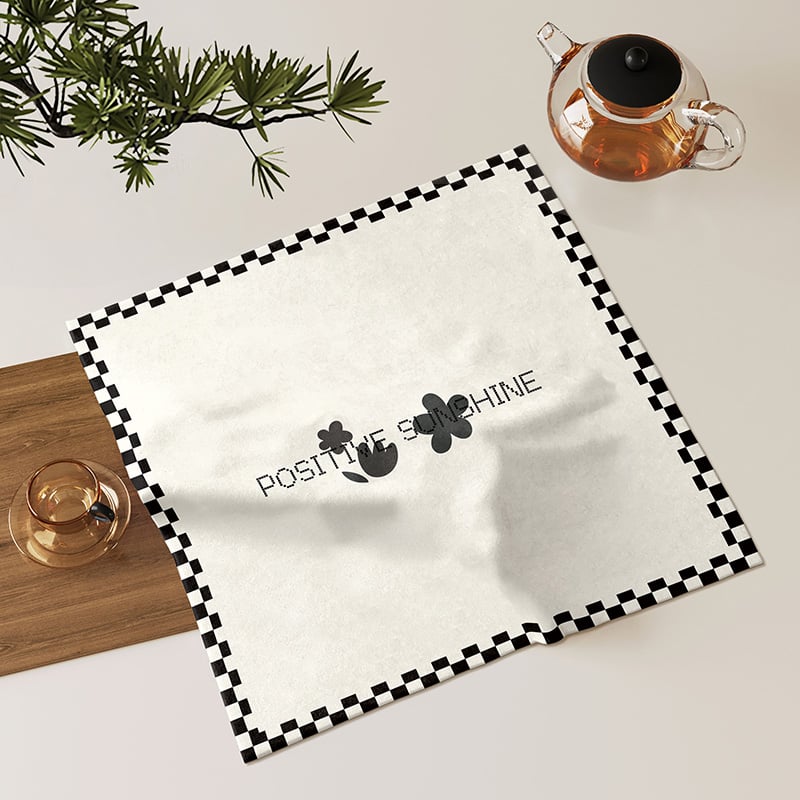 Tēju paliktņa pārsegs, kvadrātiskas formas, zīda ziedu raksts, universāls stils, dzīvojamā istaba