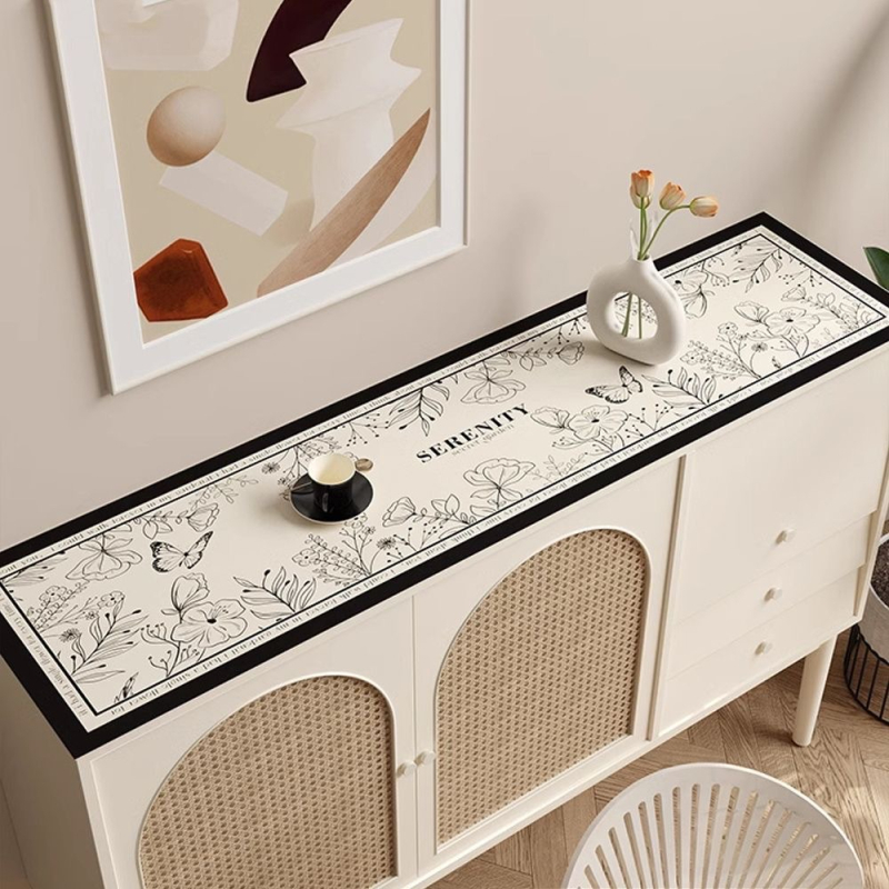 Podloga za stol, stil Xiao Xiang Feng, PVC, pravokutna, vodootporna, protuklizna, zaštita od opeklina i toplinska izolacija