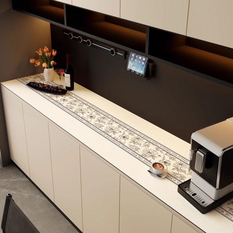 Podloga za stol, stil Xiao Xiang Feng, PVC, pravokutna, vodootporna, protuklizna, zaštita od opeklina i toplinska izolacija