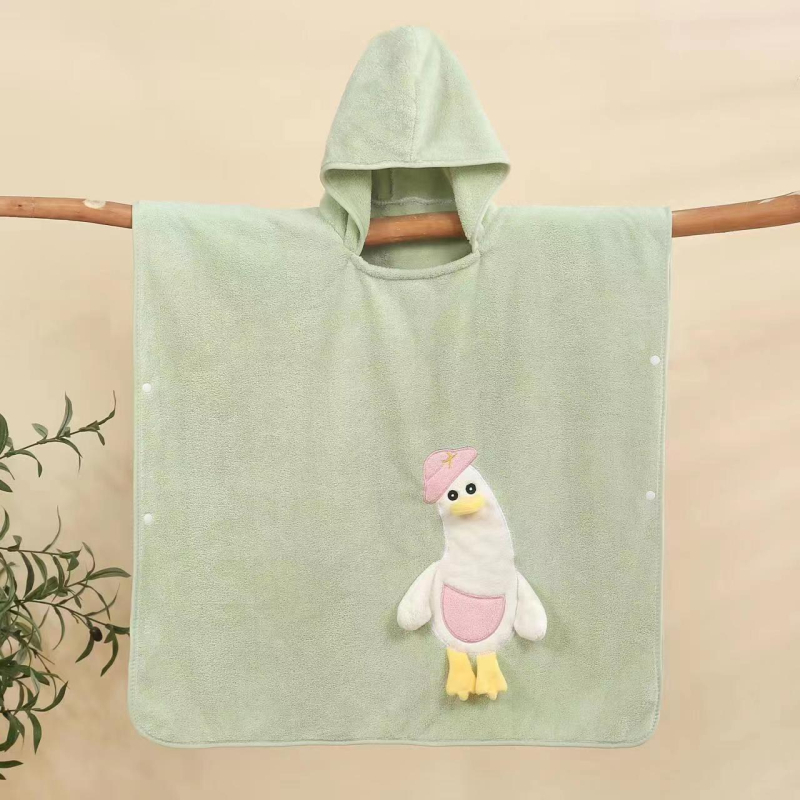 Dječji ručnik za kupanje s kapuljom od koralnog velura, sa šavom na rubu, težina 300–400 g, mogućnost personalizacije, marka Jin Lane