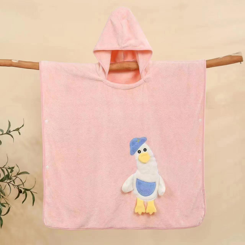 Dječji ručnik za kupanje s kapuljom od koralnog velura, sa šavom na rubu, težina 300–400 g, mogućnost personalizacije, marka Jin Lane