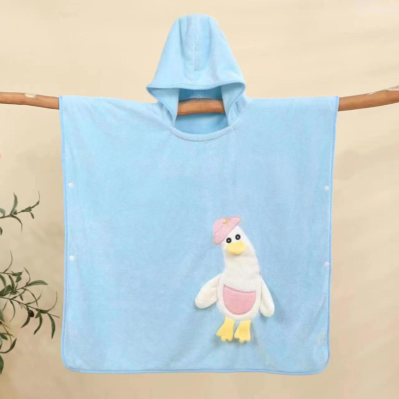 Dječji ručnik za kupanje s kapuljom od koralnog velura, sa šavom na rubu, težina 300–400 g, mogućnost personalizacije, marka Jin Lane