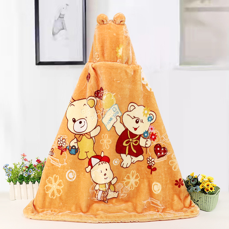 Bērnu kapucēta dvieļu apmetnis ar karikatūras dizainu, 100% poliesters, 3–6 gadi, 500–800 g, visu sezonu