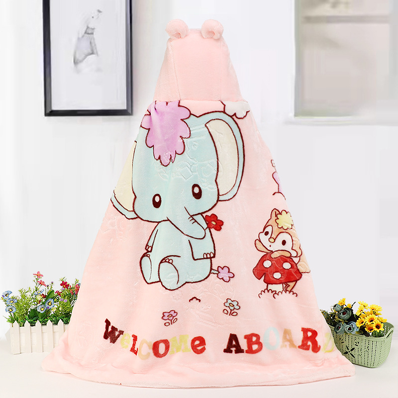 Bērnu kapucēta dvieļu apmetnis ar karikatūras dizainu, 100% poliesters, 3–6 gadi, 500–800 g, visu sezonu