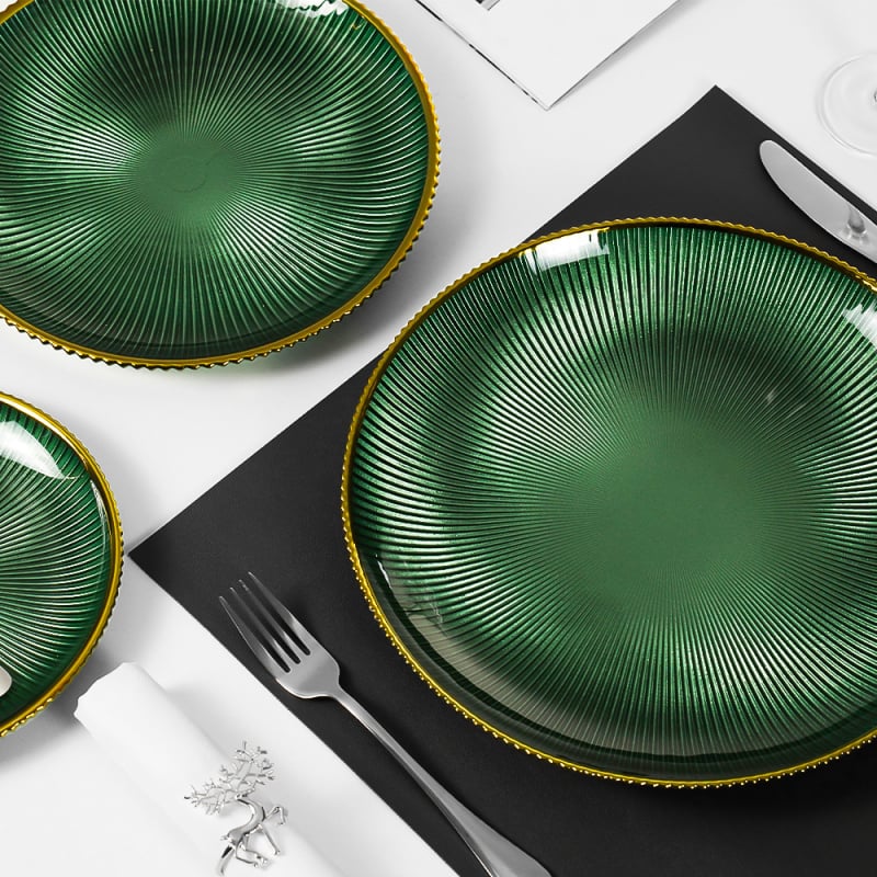 Stikla plāna bļoda, apaļas formas, virsma ar aerosolu pārklāta, mūsdienīgs minimālisma stils, pielāgošana pieejama