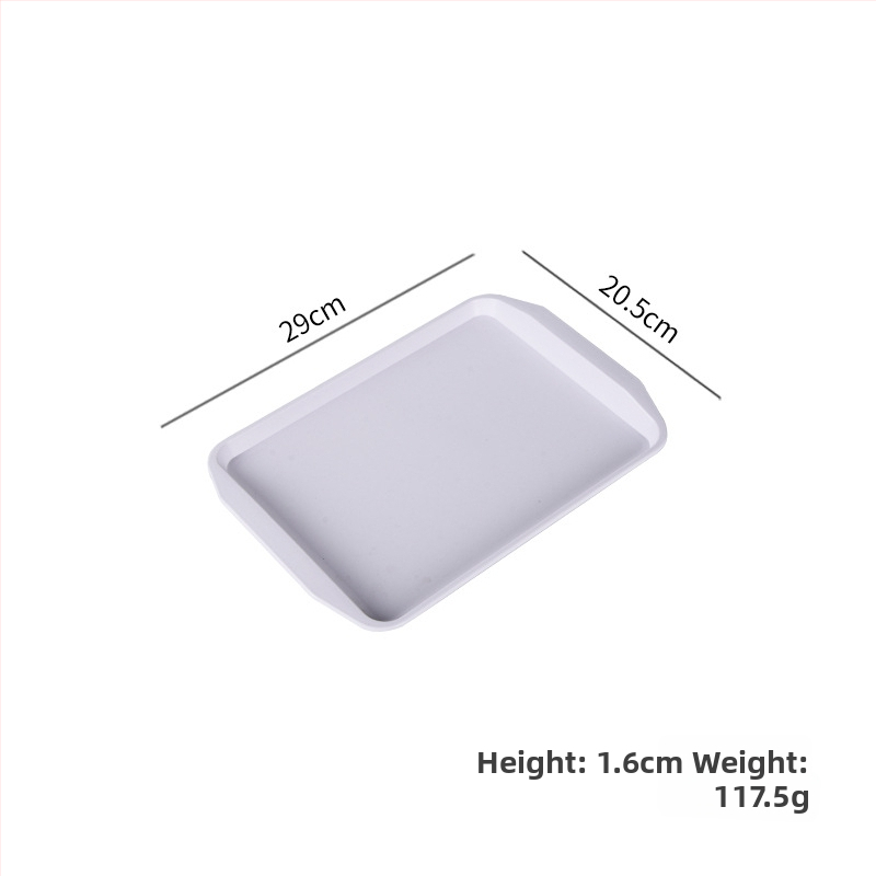 Plastmasas taisnstūra servēšanas trauks ar divām rokturēm viesnīcām un restorāniem, mūsdienīgs minimālisma stils, logotipa drukāšana (Materiāls: Plastmasa; Forma: Taisnstūris; Stils: Mūsdienīgs minimālisms; Logotipa drukāšana: Jā)