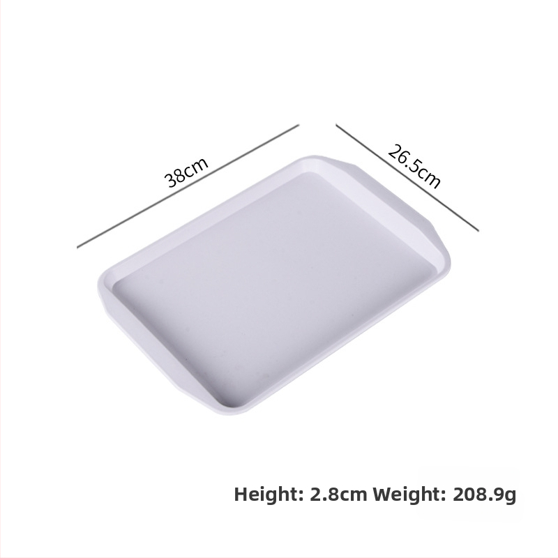 Plastmasas taisnstūra servēšanas trauks ar divām rokturēm viesnīcām un restorāniem, mūsdienīgs minimālisma stils, logotipa drukāšana (Materiāls: Plastmasa; Forma: Taisnstūris; Stils: Mūsdienīgs minimālisms; Logotipa drukāšana: Jā)