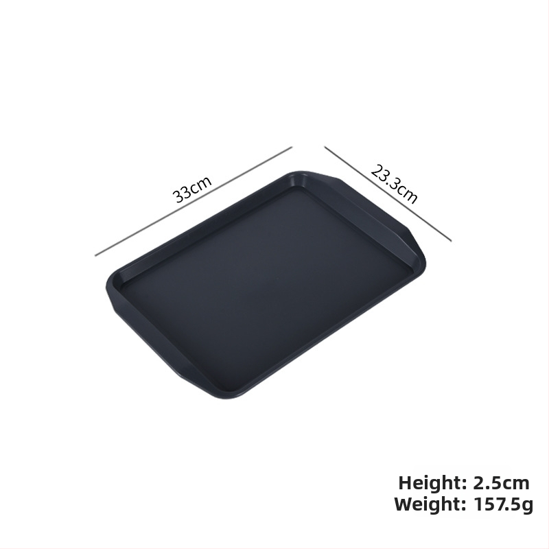 Plastmasas taisnstūra servēšanas trauks ar divām rokturēm viesnīcām un restorāniem, mūsdienīgs minimālisma stils, logotipa drukāšana (Materiāls: Plastmasa; Forma: Taisnstūris; Stils: Mūsdienīgs minimālisms; Logotipa drukāšana: Jā)