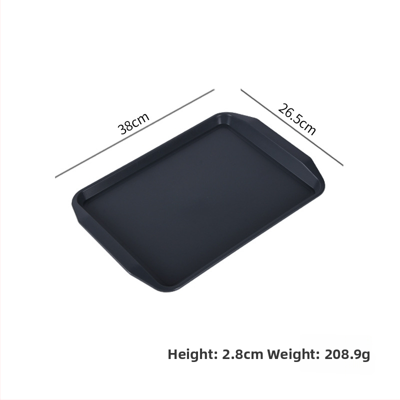 Plastmasas taisnstūra servēšanas trauks ar divām rokturēm viesnīcām un restorāniem, mūsdienīgs minimālisma stils, logotipa drukāšana (Materiāls: Plastmasa; Forma: Taisnstūris; Stils: Mūsdienīgs minimālisms; Logotipa drukāšana: Jā)