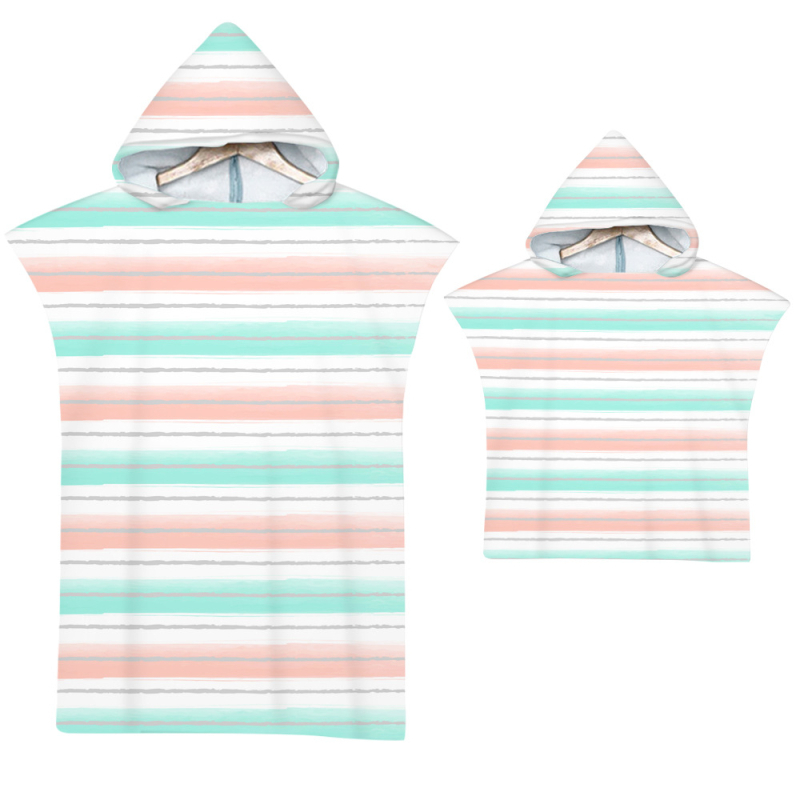 Plažni ručnik s kapuljom, šarena prugasta uzorak
