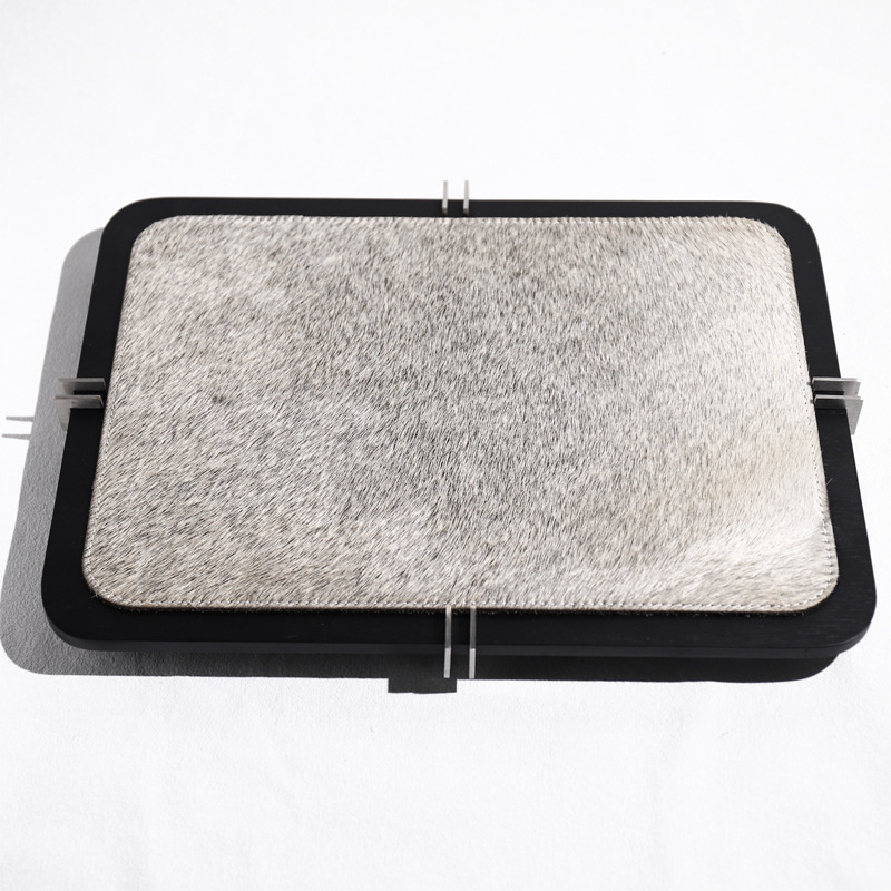 Metāla dekoratīvais trauks mājām — mūsdienīgs minimalistisks stils, ieklāta virsma, kartona iepakojums, privāto zīmolu atbalsts