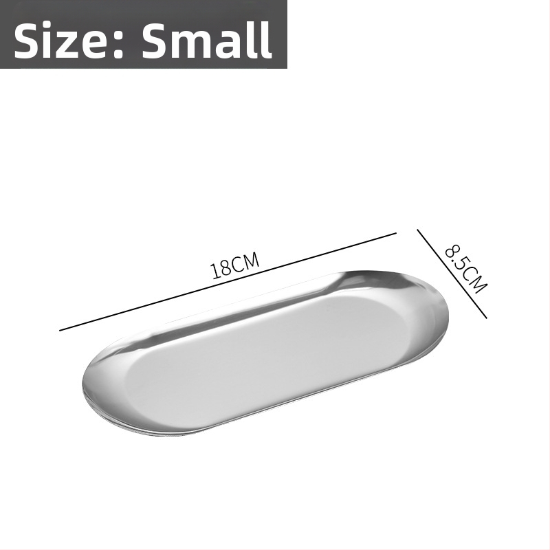 Nerūsējošā tērauda nordiskā stila servēšanas trauks ar neregulāras ovālas formas, piemērots viesnīcām, maltītei un tējai, mikroviļņu drošs