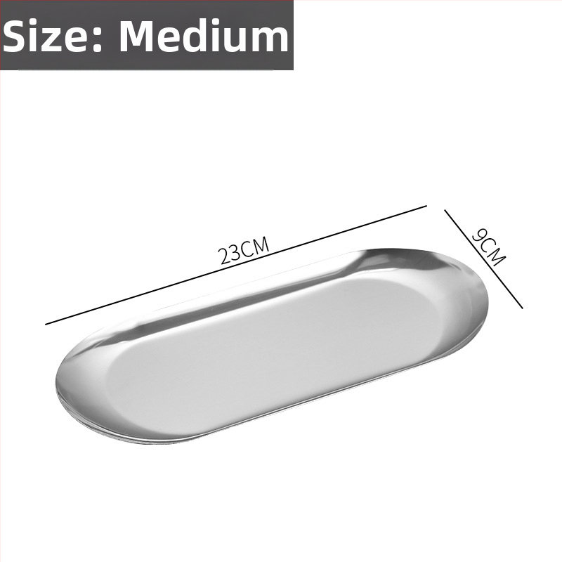 Nerūsējošā tērauda nordiskā stila servēšanas trauks ar neregulāras ovālas formas, piemērots viesnīcām, maltītei un tējai, mikroviļņu drošs