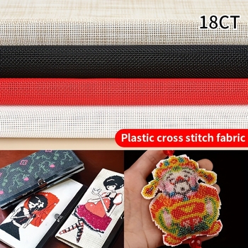 Krustšuvju komplekts uz plastmasas loksnē 18ct, DIY adījums paliktņiem un makiem