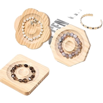 Koka rokassprādžu demonstrēšanas plāksne, moderns minimālisks stils, bez pielāgošanas