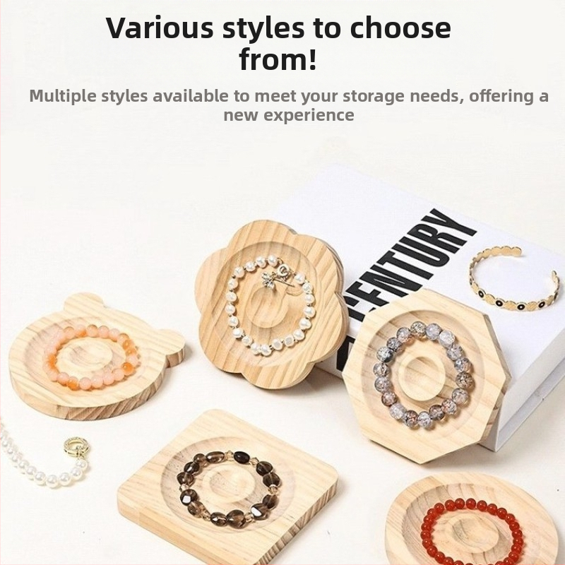 Drevená podložka na náramky na ukážky, moderný minimalistický štýl, bez personalizácie