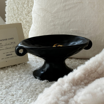 Keramiska aromaterapijas plate ar dubultām rokturām, vintage-retro stils, priekš ieejas un rotaslietu uz galda