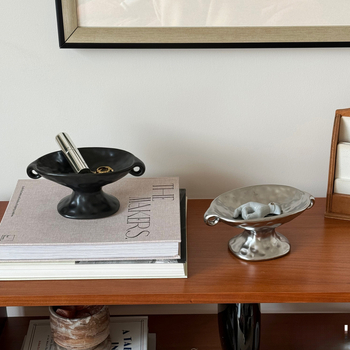 Keramiska aromaterapijas plate ar dubultām rokturām, vintage-retro stils, priekš ieejas un rotaslietu uz galda