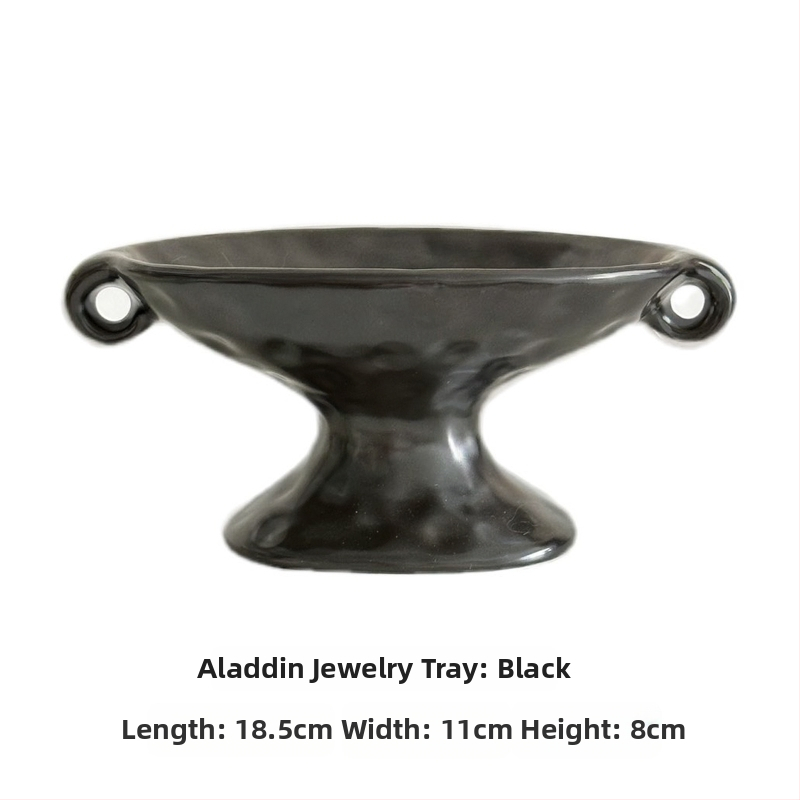 Keramiska aromaterapijas plate ar dubultām rokturām, vintage-retro stils, priekš ieejas un rotaslietu uz galda