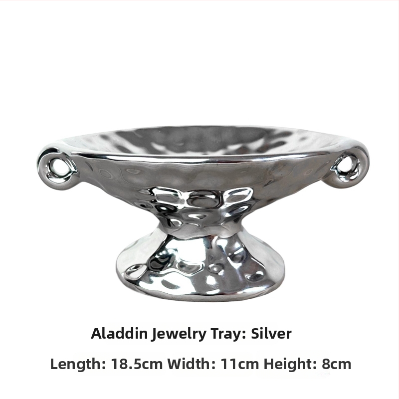 Keramiska aromaterapijas plate ar dubultām rokturām, vintage-retro stils, priekš ieejas un rotaslietu uz galda