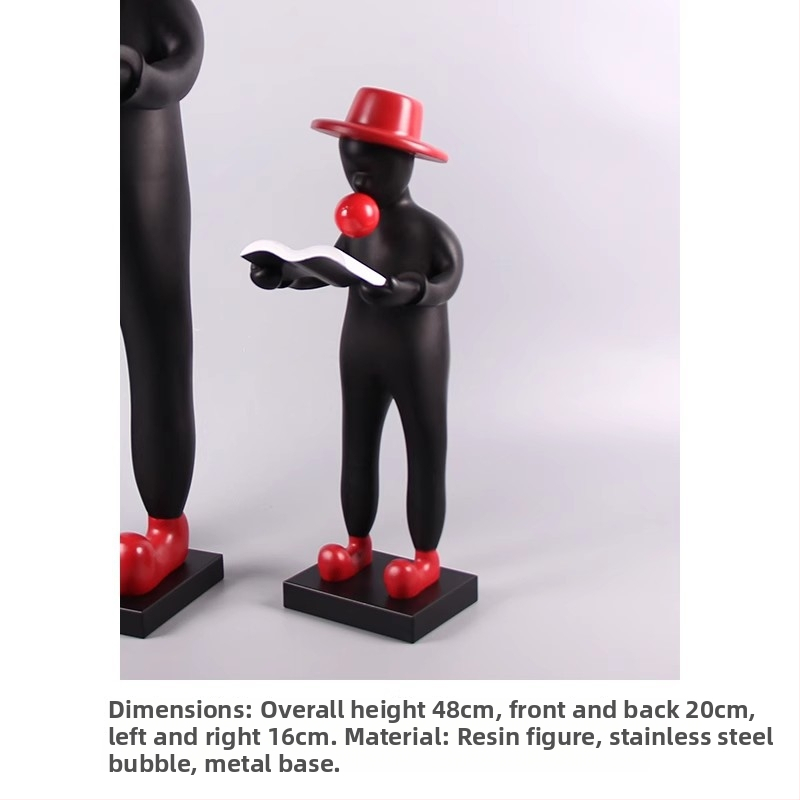 Sēdoša sveķu skulptūra: puišelis tur balonus un pūš burbuļus, vienkāršs un mūsdienīgs stils; Materiāls: sveķi + nerūsējošais tērauds; Amats: Cits; Dāvana: Personas dāvana