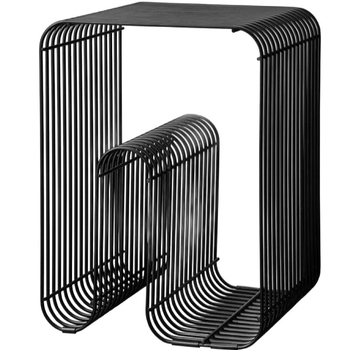 Metāla sānu galdiņš Nordic stilā ar 1 atvilktiņu, no oglekļa tērauda, pārklāts ar izturīgu krāsu, modeļa 14054