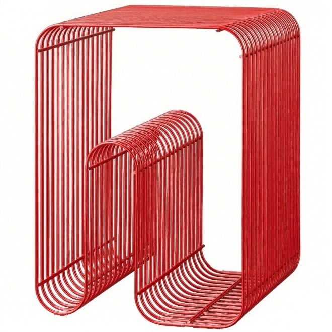 Metāla sānu galdiņš Nordic stilā ar 1 atvilktiņu, no oglekļa tērauda, pārklāts ar izturīgu krāsu, modeļa 14054