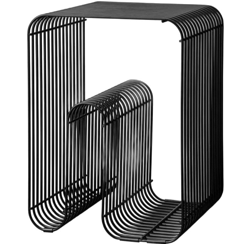 Metāla sānu galdiņš Nordic stilā ar 1 atvilktiņu, no oglekļa tērauda, pārklāts ar izturīgu krāsu, modeļa 14054