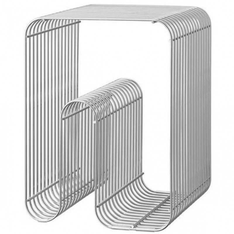 Metāla sānu galdiņš Nordic stilā ar 1 atvilktiņu, no oglekļa tērauda, pārklāts ar izturīgu krāsu, modeļa 14054