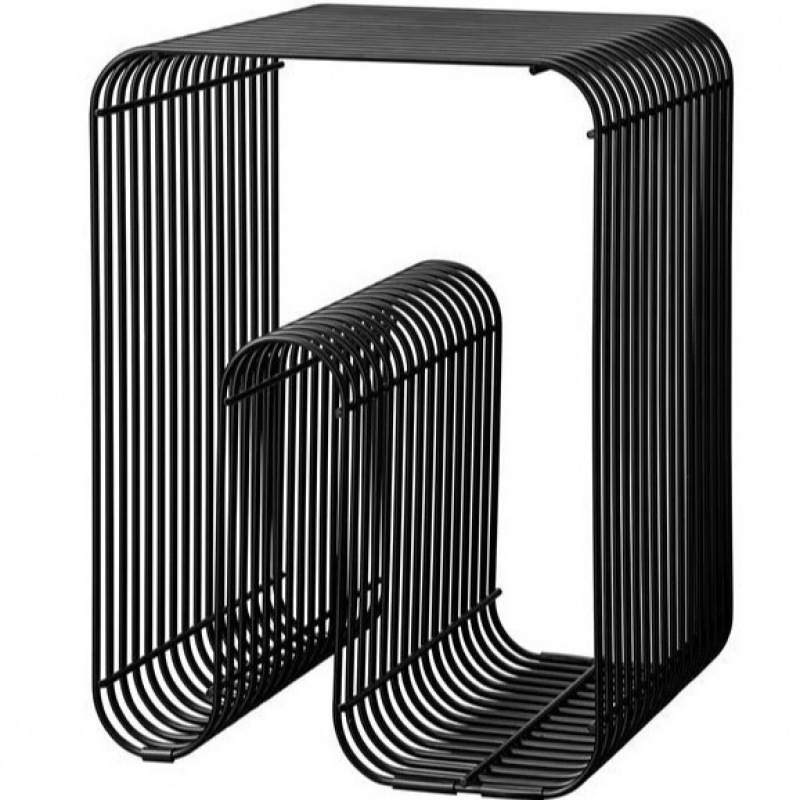 Metāla sānu galdiņš Nordic stilā ar 1 atvilktiņu, no oglekļa tērauda, pārklāts ar izturīgu krāsu, modeļa 14054