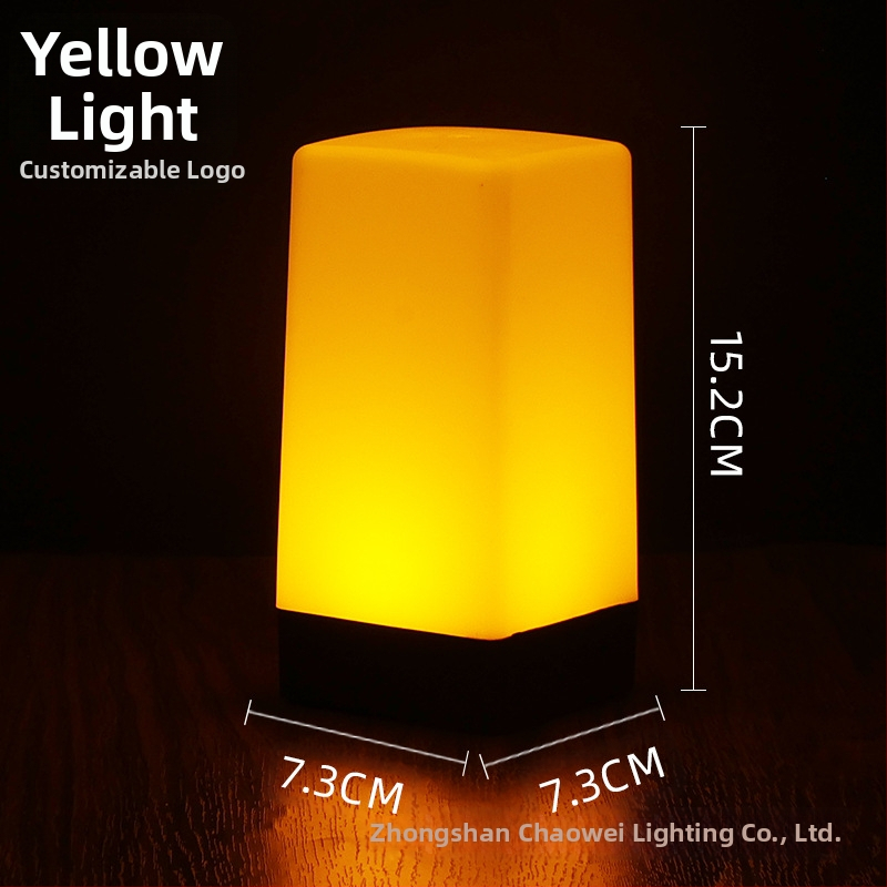 LED įkraunama naktinė lempa stalinei lempai, kvadratinis modelis HT-TD1W020, plastikinis laikiklis, modernus minimalistinis stilius, OEM logotipas